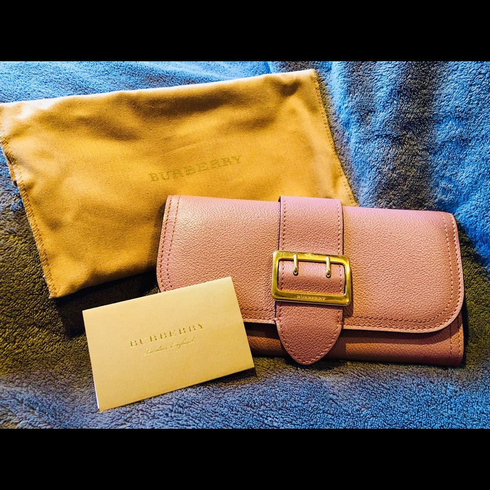 Burberry Leather Continental Wallet Authentic